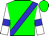 Green, Blue Sash, Blue Bars on White Sleeves, Green Cap