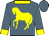 Electric Blue, Yellow Horse Emblem, Yellow Collar and Cuffs, Electric Blue Cap