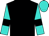 Black, White Gulfstream Park Emblem, Black Bars on Turquoise Sleeves, Turquoise Cap