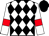 BODY WHITE, BLACK CHECKED, SLEEVES WHITE, RED ARMLET, CAP BLACK