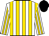 AMARILLO Y BLANCO LISTADO, GORRA NEGRO.