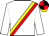 BODY WHITE, BLACK SASH, RED SASH, SLEEVES WHITE, CAP WHITE, BLACK QUARTERED, YELLOW QUARTERED