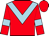 BODY RED, LIGHT BLUE CHEVRON, SLEEVES RED, LIGHT BLUE ARMLET, CAP RED