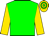 BODY GREEN, SLEEVES YELLOW, CAP YELLOW, GREEN HOOPED