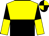 BODY YELLOW, BLACK HALVED (HORIZONTALLY), SLEEVES BLACK, YELLOW HALVED (HORIZONTALLY), CAP YELLOW, BLACK QUARTERED