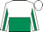 BODY WHITE, GREEN HALVED (HORIZONTALLY), SLEEVES WHITE, GREEN HALVED (VERTICALLY), CAP WHITE