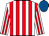 BODY WHITE, RED STRIPES, SLEEVES WHITE, RED STRIPES, CAP BLUE