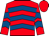 BODY RED, BLUE CHEVRON (THREE), SLEEVES RED, BLUE CUFFS, CAP RED