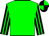 BODY GREEN, SLEEVES BLACK, GREEN STRIPES, CAP BLACK, GREEN QUARTERED