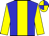 BODY BLUE, YELLOW STRIPE, SLEEVES YELLOW, CAP BLUE, YELLOW QUARTERED