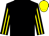 BODY BLACK, SLEEVES BLACK, YELLOW STRIPES, CAP YELLOW