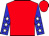 Red, white stars on blue sleeves, red cap