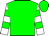 Green, green well emblem on white ball, green bars on white sleeves, green and white cap