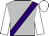 Silver, purple sash, white sleeves, white cap