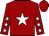 Burgundy, white star, white stars on sleeves, burgundy cap
