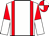 White, red 'KS' and braces, red and white halved sleeves, red and white cap