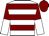 WHITE, maroon hoops, maroon & white halved sleeves, maroon cap