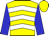 YELLOW, white chevrons, blue sleeves, yellow cap