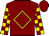 MAROON, gold diamond framed gold "DH", gold blocks on sleeves, maroon cap