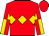 RED, Gold Diamond Hoop, Red and Gold Quartered Slvs